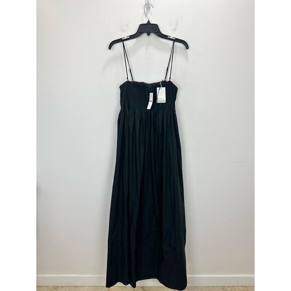 J.Crew Collection Strapless Notched Maxi Dress Cotton Formal Black US 4 NWT - Picture 5 of 13